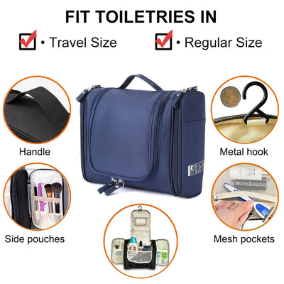 Travel Toiletry Bag Waterproof Bathroom Shower Bags with Hanging Hook Men Women