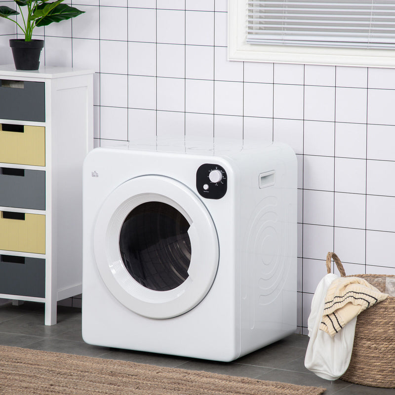 HOMCOM Compact Laundry Dryer Machine w/ 7 Drying Modes 1300 W for Dorm