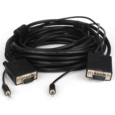 SVGA + Audio Monitor Cable, Male to Male 1080P Super VGA Display Cord for PC TV