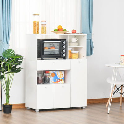 Compact Kitchen Pantry Buffet Server Hutch Microwave Cabinet with Drawer