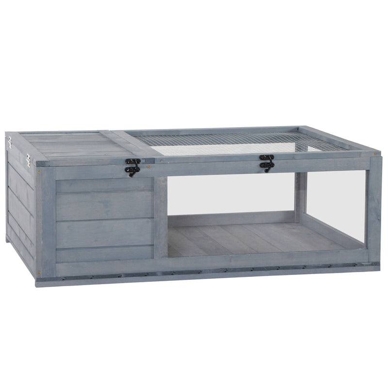 Wooden Reptile Cage with 3 Windows Slide-out Tray for Turtles, Lizards, Snakes 842525165495