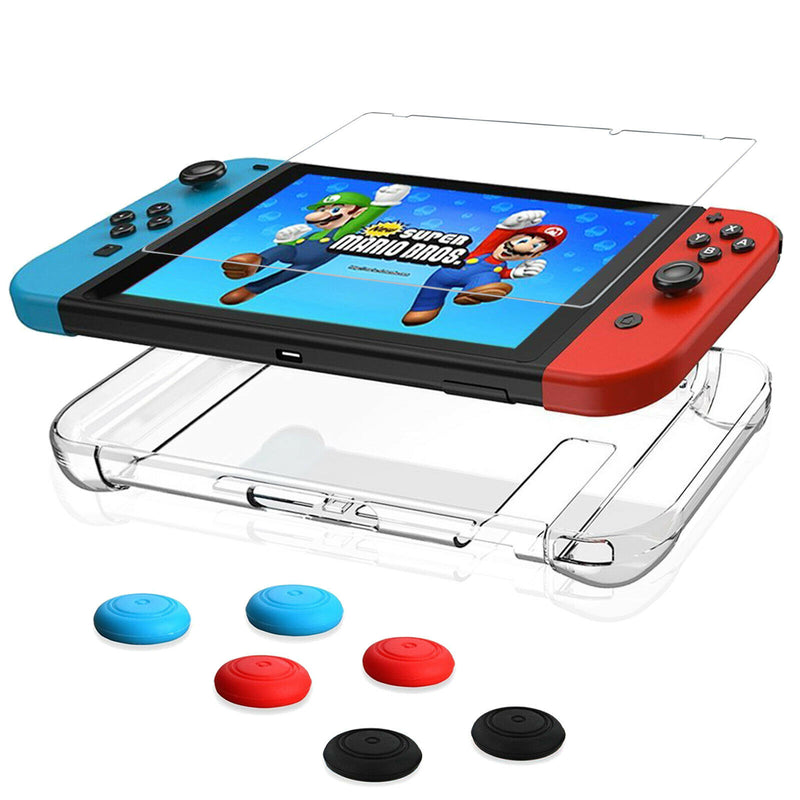 3 IN 1-[Soft TPU Case Cover+Tempered Glass+6Pcs Thumb Caps] for Nintendo Switch