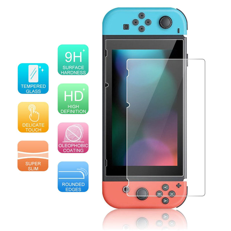3 IN 1 Bundle Clear Case&HD Glass Film&6x Caps for Nintendo Swich / Switch Lite