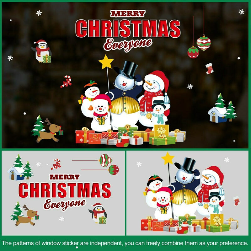 Christmas Removable PVC Window Decals Stickers w/ Xmas Cartoon Pattern [4 style]