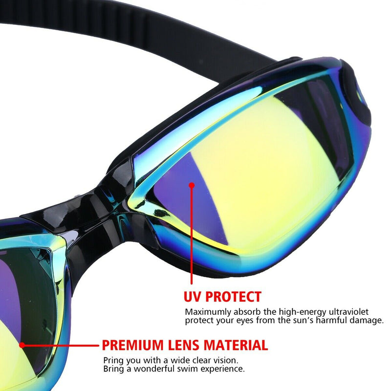 Aqua Wide View Swimming Goggles No Leaking, Anti Fog, UV Protection w/ Free Case