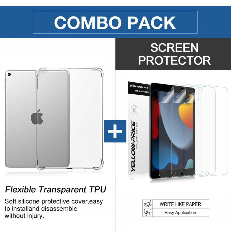 Slim Clear TPU Protective Shell with 4 Air Cushion for iPad 10.2 7th 8th 9th Gen