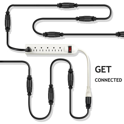 [UL Listed] Short Power Extension Cord Outlet Saver, 18AWG/13A, 6 Inch, 3 PACK