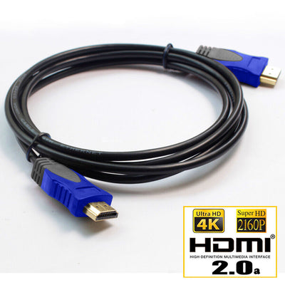 6FT 4K@60Hz Ultra HD HDMI Cable V2.0 High Speed 2160p UHD 3D CHROME HDTV Gold