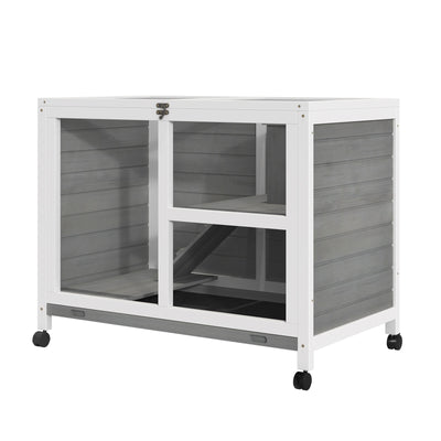 Indoor Critter Cage Rabbit Hutch W/ Ramp Small Animals