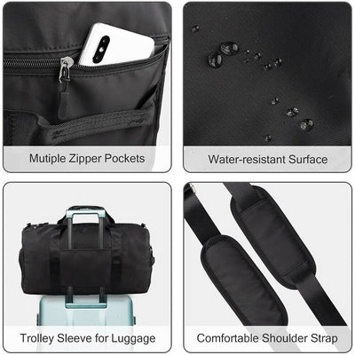 Gym Duffle Bag With Swimming Set [PU Cap & Anti-Fog Goggles & Quick Dry Trunks]