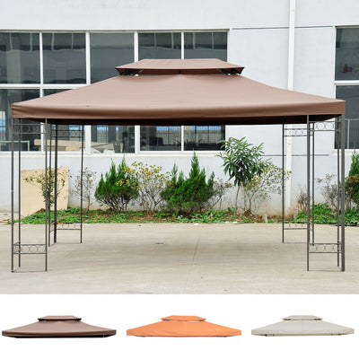 13&apos; x 10&apos; 2 Tier Gazebo Canopy Top Cover Replacement Garden Patio