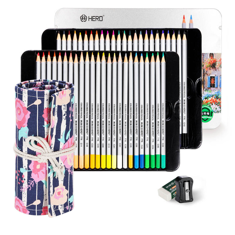 Professional Colored Pencils Set of 48 Color for Drawing Art, Sketching, Shading