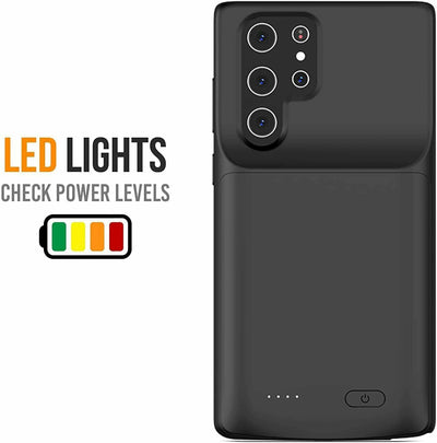 4800mAh Extended Battery Charger Protective Case for Galaxy S22 Ultra 5G 6.8inch