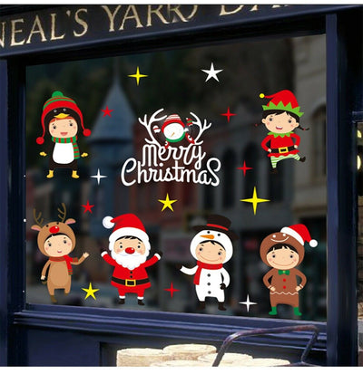 4 Sets Christmas Window Stickers Decals for Window Glass Mirror Decorations CA