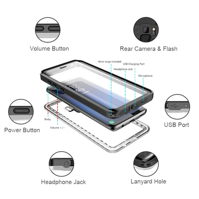 For Samsung Galaxy S8 S9 S10 Underwater Shockproof Dirtproof Full Sealed Case-CA