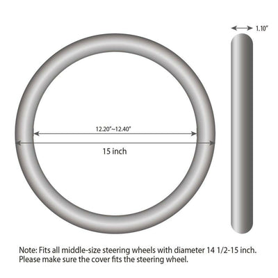 Breathable & Anti-Slip & Odorless Microfiber Leather Car Steering Wheel Cover CA
