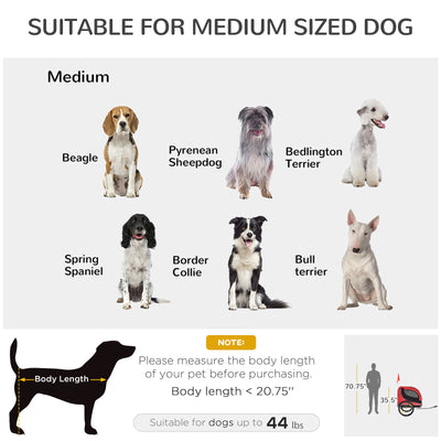 Pet Bike Trailer Dog Cat Travel Carrier Foldable Red