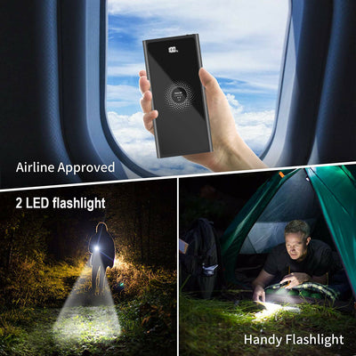 15W Qi Fast Charge 10000 mAh Power Bank with Type-C In / Output and LCD Display