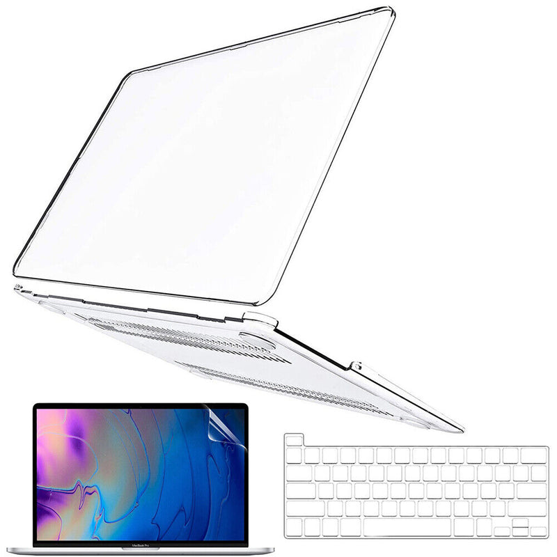 Slim Clear Plastic Shell&Keyboard Cover&HD Film for MacBook Pro 15" A1990/ A1707