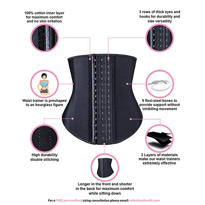 For Women Waist Trainer Corset Cincher Body Shaper with Steel Bones Extender CA