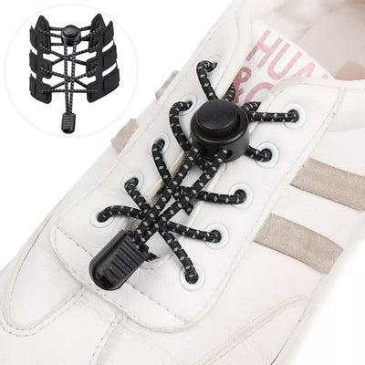 No Tie Shoelaces Elastic Lock Shoes Running Jogging Canvas Trainers Lazy Laces
