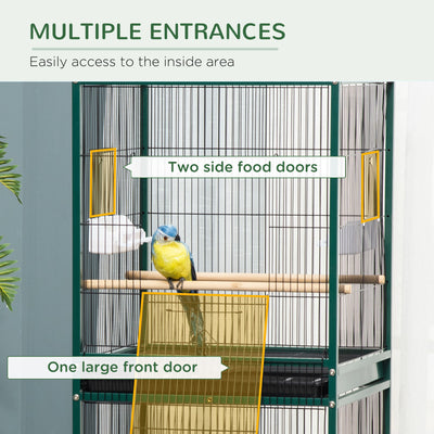 Large Bird Cage with 1.7 ft. Width, Bird Aviary Indoor with Multi-Door Design 196393257432