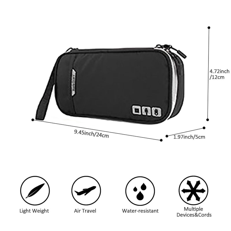 Electronics Travel Organizer for iPad Mini, Kindle, Hard Drive, Cables, Chargers