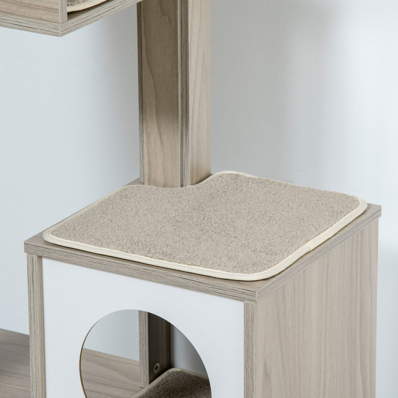 50&quot; 2-IN-1 Cat Tree with Cat Toilet Cabinet Condo Bed Sisal Scratching Post Pad