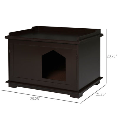 Wooden Cat Litter Box Covered Mess Free End Table Hideaway Cabinet 5056399111372