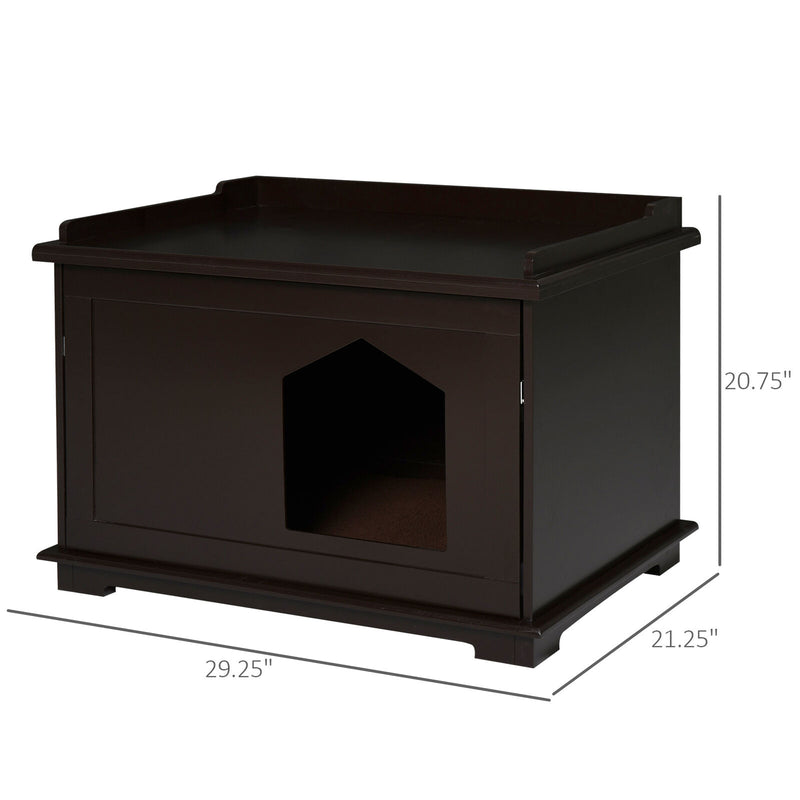 Wooden Cat Litter Box Covered Mess Free End Table Hideaway Cabinet 5056399111372