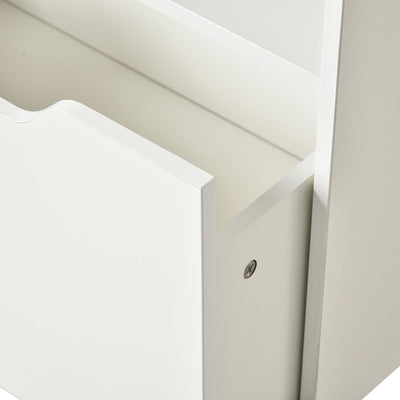 Kids Storage Bookcase Stand w/ Display Shelves &amp; Drawer for Toys &amp; Books, White