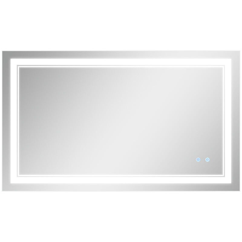 kleankin Modern LED Bathroom Mirror, Dimmable Vanity Mirror w/ Memory Function