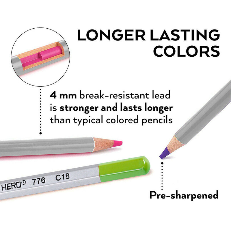 Professional Colored Pencils Set of 48 Color for Drawing Art, Sketching, Shading