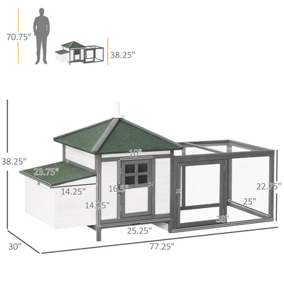 Cute Chicken Coop with Cottage Design, Poultry Cage /w Safe Environmental Paint 799932992353