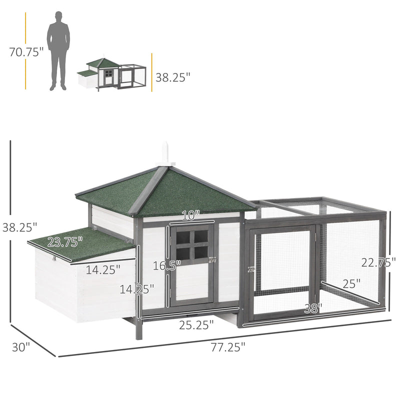 Cute Chicken Coop with Cottage Design, Poultry Cage /w Safe Environmental Paint 799932992353