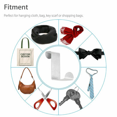 Door Hook Stainless Steel Reversible Cupboard Drawer Metal Hooks Hanger DIY