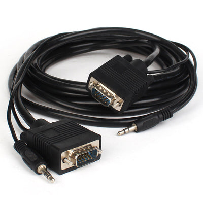 SVGA + Audio Monitor Cable, Male to Male 1080P Super VGA Display Cord for PC TV