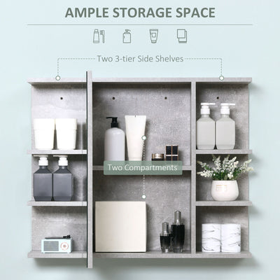 32" x 8" Medicine Cabinet Bathroom Wall Cabinet w/ Mirror Door Storage Shelf
