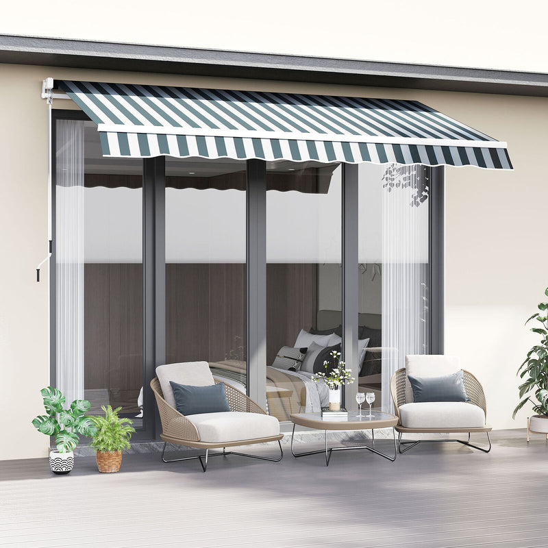 8&apos;x7&apos; Manual Retractable Patio Awning Shelter UV Protection