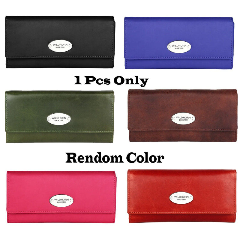 100% Genuine Leather Wallets Ladies Clutch Purse Wallets With RFID Blocking CA