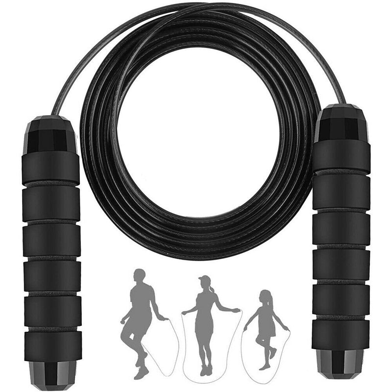 Skipping Rope w/ Tangle-free PVC Steel Cable for Fitness, Conditioning, Fat Loss