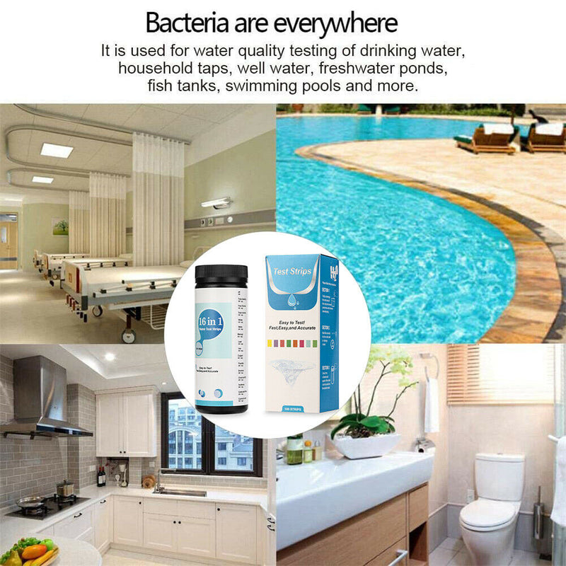 High Sensitivity Water Test Strips - pH, Hardness, Chlorine, Lead, Iron, Copper