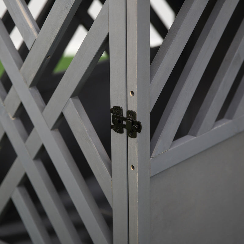 Natural Fir Wood Dog Cage Indoor Use Villa for Pet Secured and Solid, Grey 842525112499