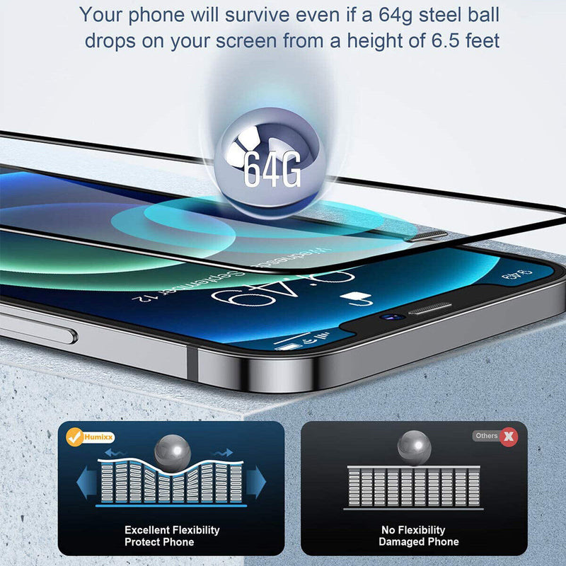 [2-Pack] 3D Curved Edges Tempered-Glass Film Case-Friendly for iPhone 13/13 Pro