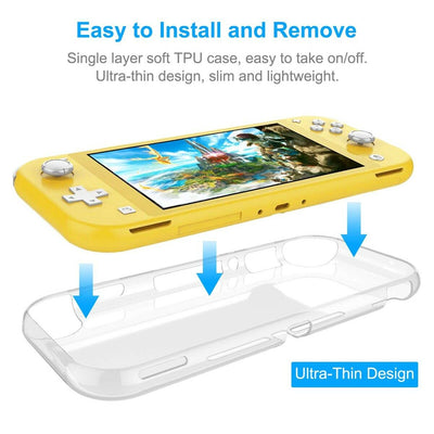 Nintendo Switch Lite Accessories-TPU Case Cover＆Tempered Glass Screen Protectors