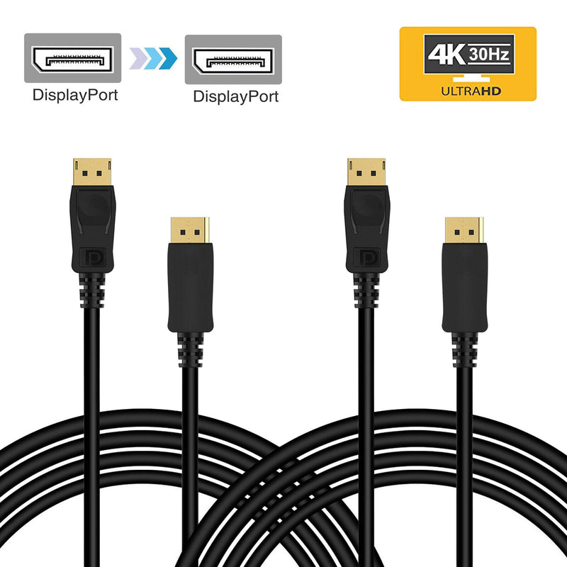 [1-5PCS] 6Feet DisplayPort to DisplayPort Cable Supports 4K UHD / 1080P FHD CA