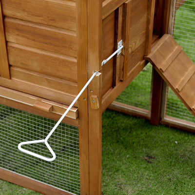 PawHut Deluxe Wood Poultry Chicken Coop Run Backyard Nesting Box Hen House Hutch