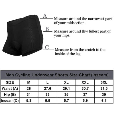 1/4-Pairs Cycling Shorts Pro 3D Gel Padded Men's Bicycle road Bike Underwear