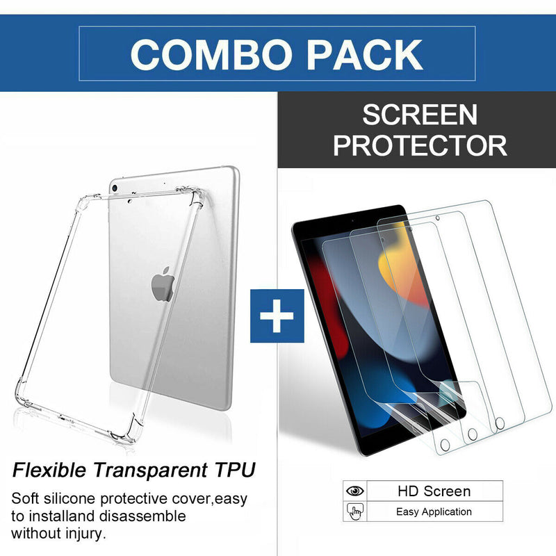 Slim Clear TPU Protective Shell with 4 Air Cushion for iPad 10.2 7th 8th 9th Gen