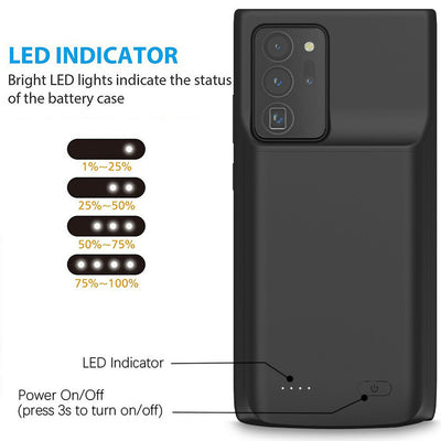 Battery Case + 2x Screen Protector + 2x Lens Protector for Galaxy S21 S21+ S21U